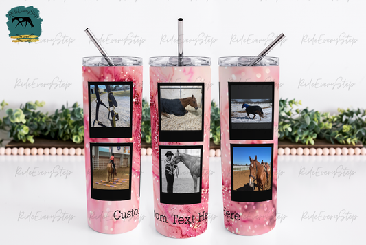 Custom Picture Frame Tumbler with lid & straw