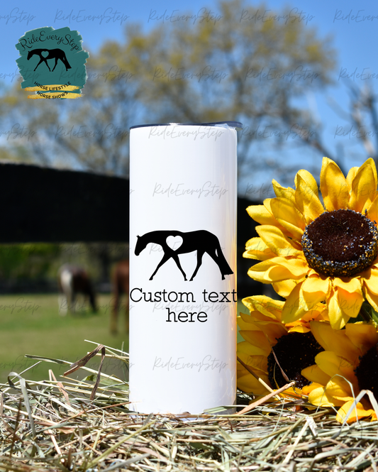Heart Horse Tumbler with lid & straw