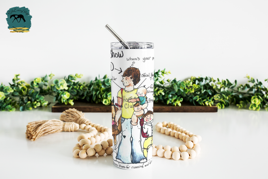 Horse Show Dad tumbler Travel Tumbler with lid & straw