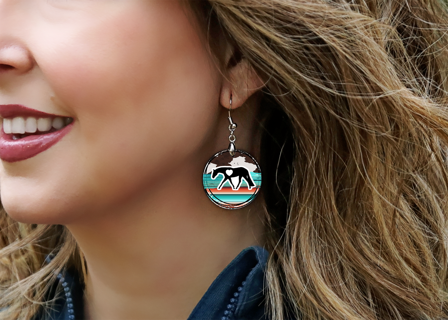 Round Horse Show Earrings