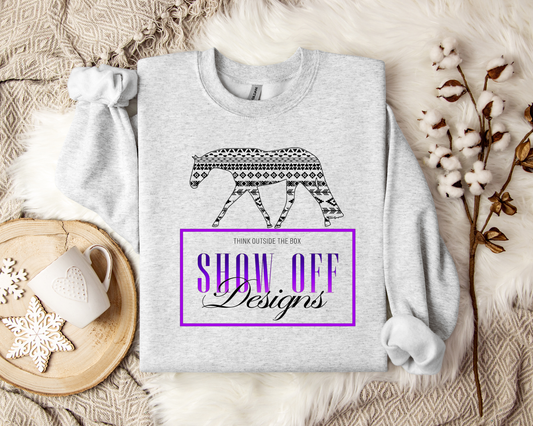 Sweater Aztec Horse - Full Logo Show-Off Designs