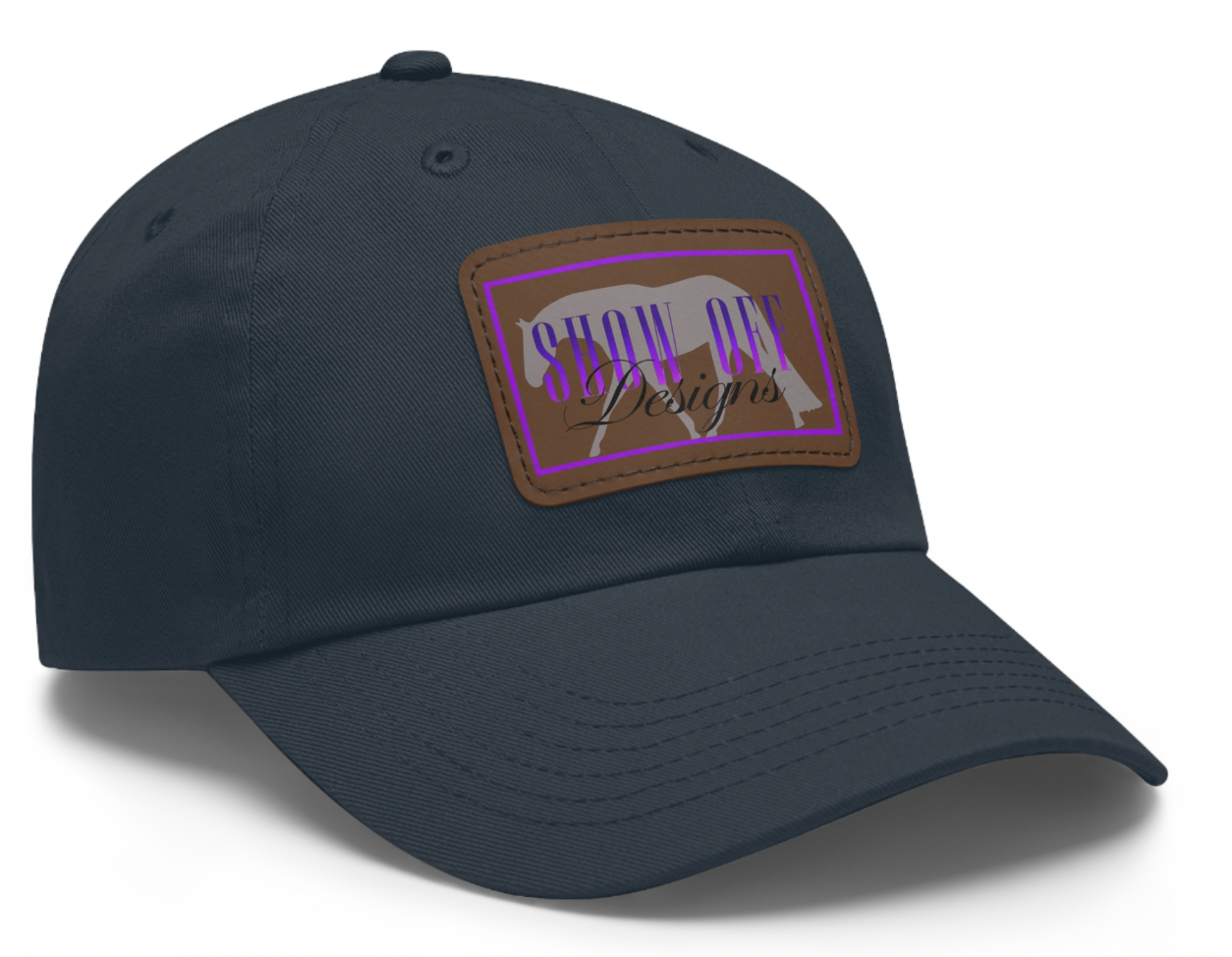 Show-Off Designs with leather Patch Logo Hat