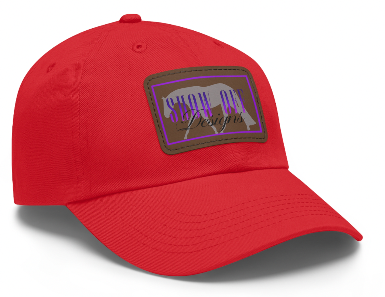 Show-Off Designs with leather Patch Logo Hat