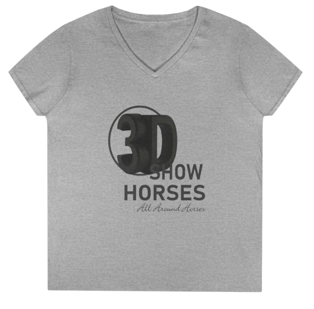 3D Show Horses Full Logo V-neck Apparel