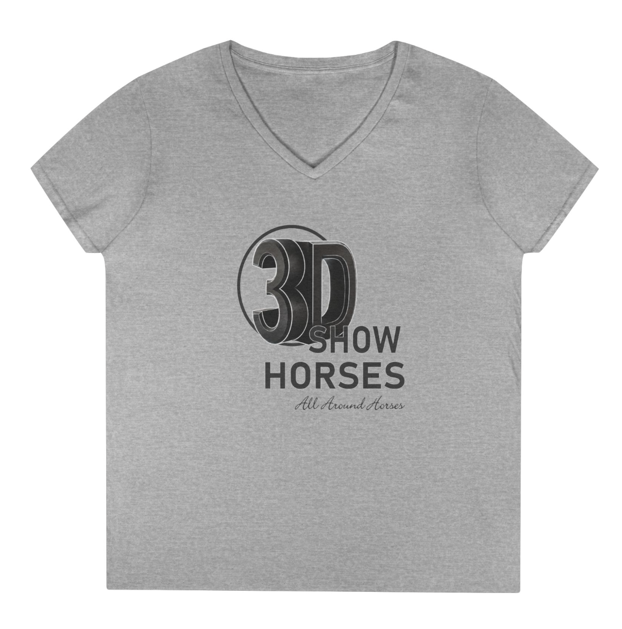 3D Show Horses Full Logo V-neck Apparel