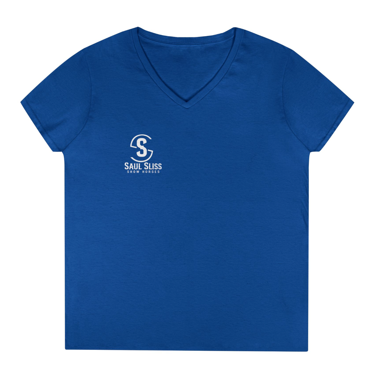 Saul Sliss Show Horses Chest Logo Women's Fitted V-neck Apparel