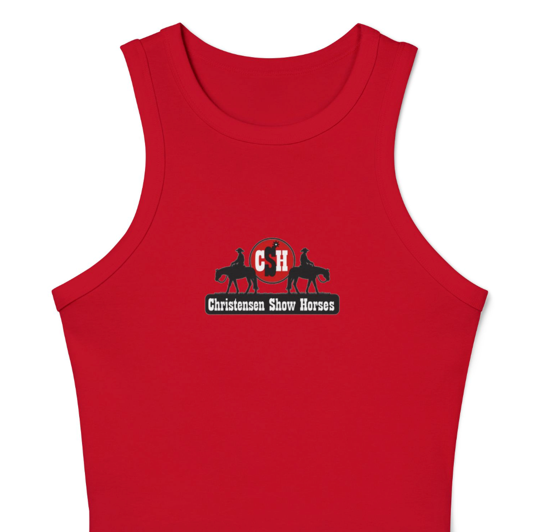 Christensen Show Horses Women's Micro Rib Racer Tank Top