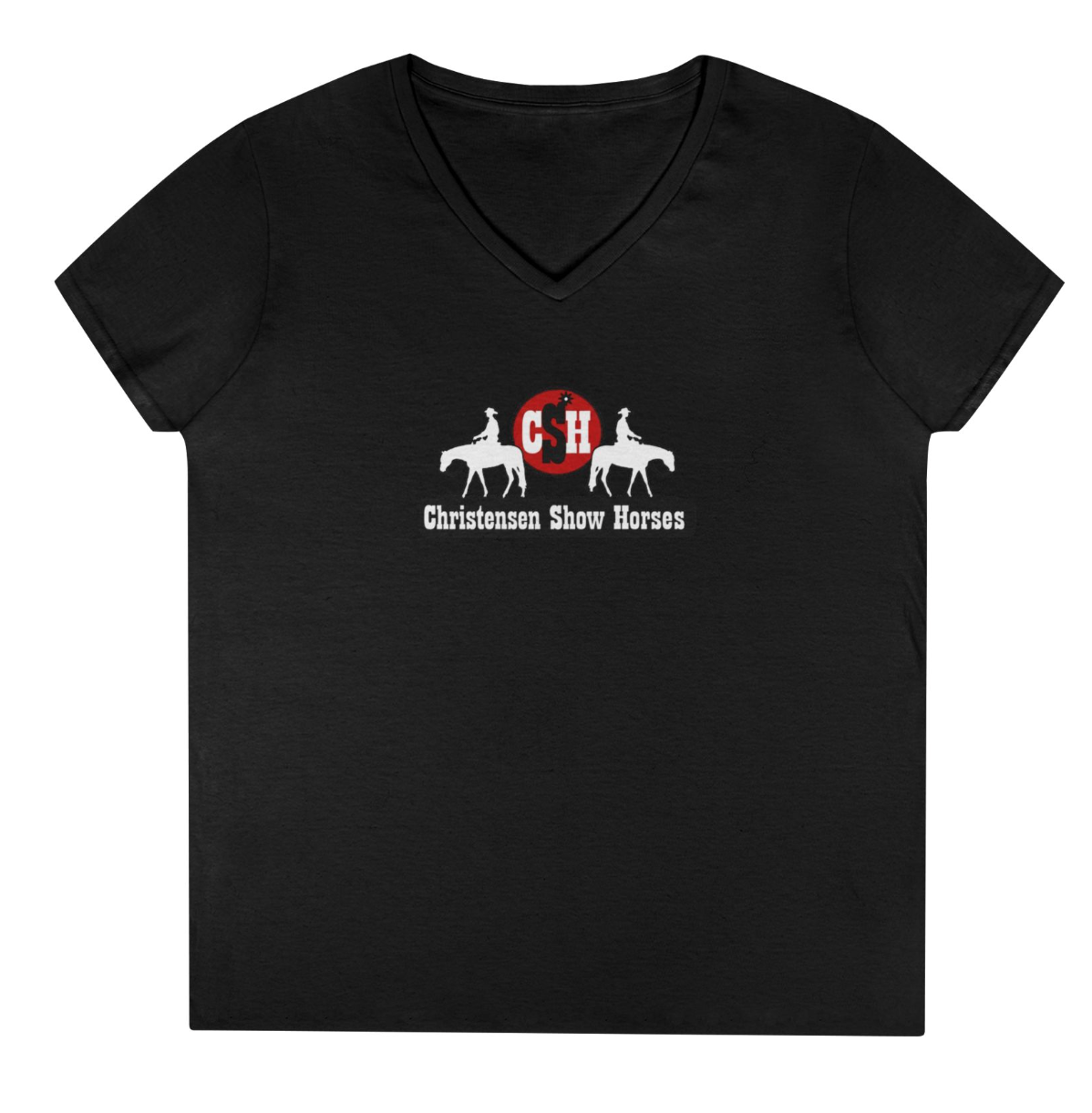 Christensen Show Horses Full Logo Women's Fitted V-neck Apparel