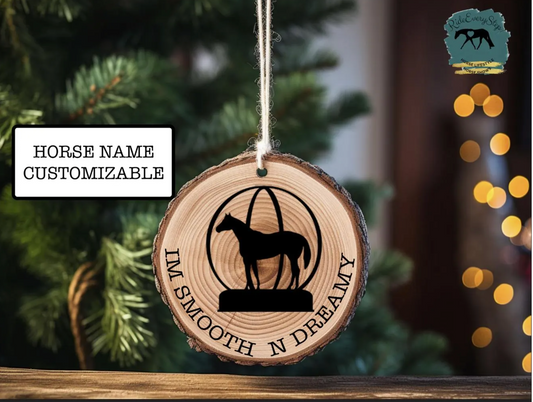World Trophy Personalized Horse Ornament - Wood