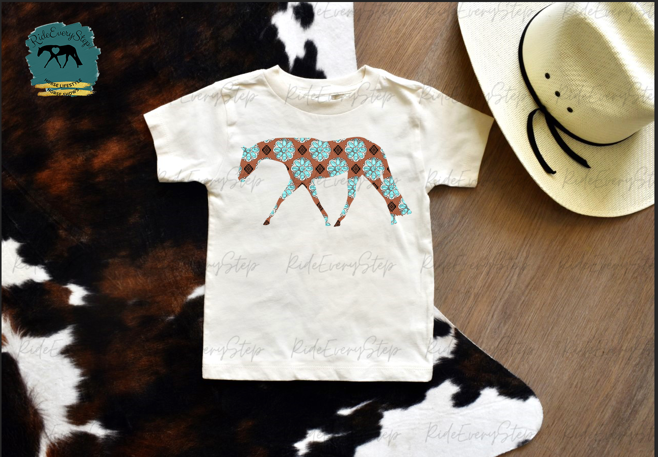 Turquoise Aztec Horse Infant and toddler