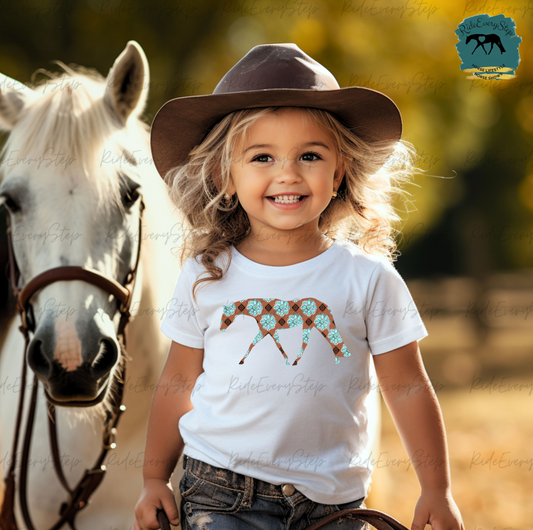 Turquoise Aztec Horse Infant and toddler