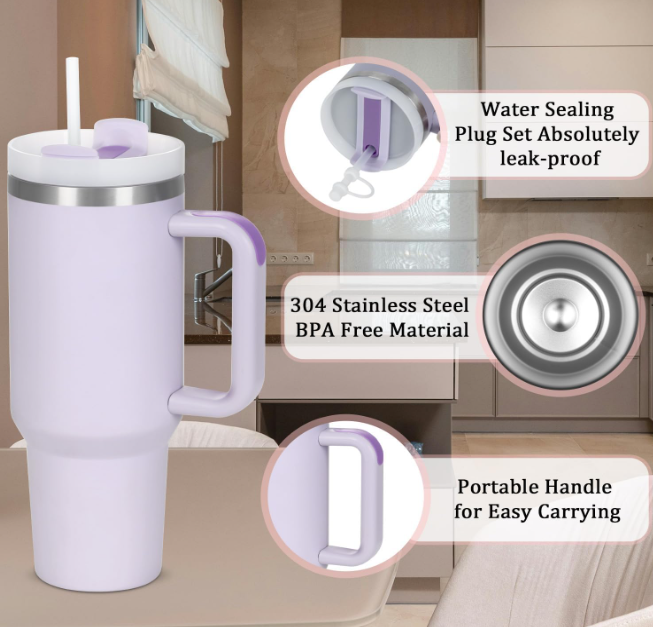 ECEA 40 oz. Insulated Tumbler Stylish Matte Colors