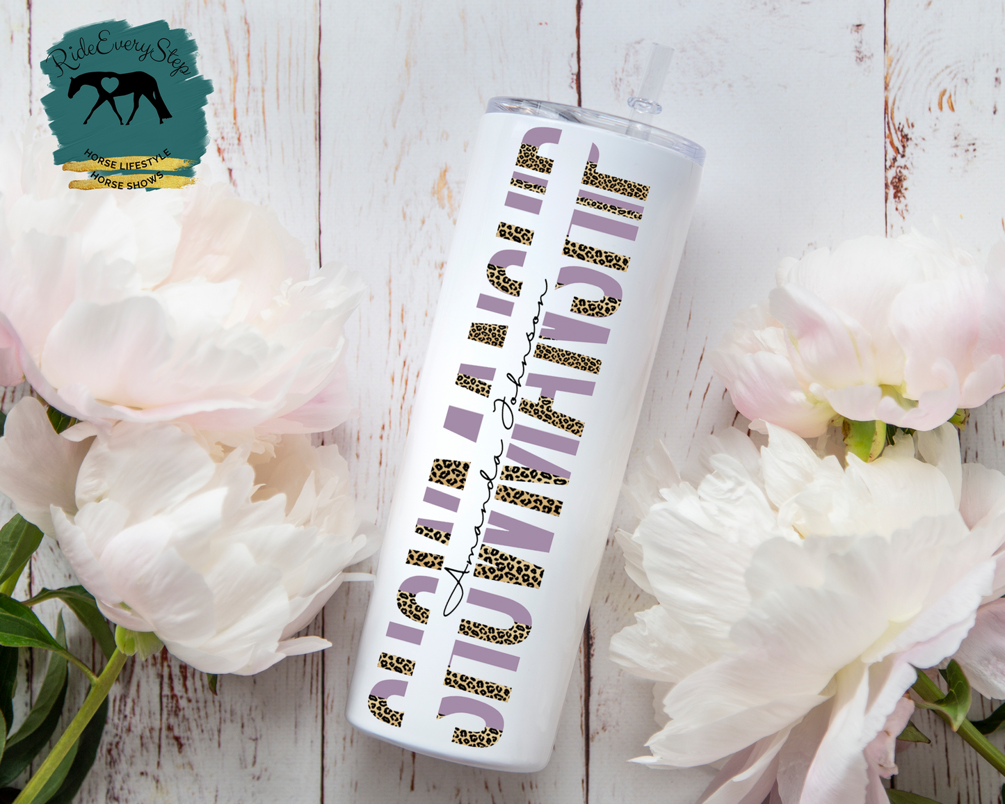 Showmanship with Name Tumbler with lid & straw