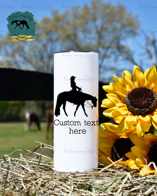 Western Pleasure Tumbler with lid & straw
