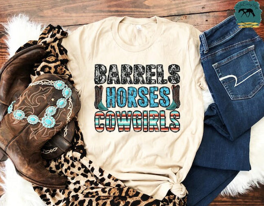 "Barrel, Horses, Cowgirls" Barrel Racing Apparel