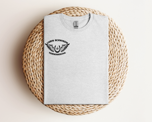 Chris Schwisow Horseshoeing Chest Logo Apparel