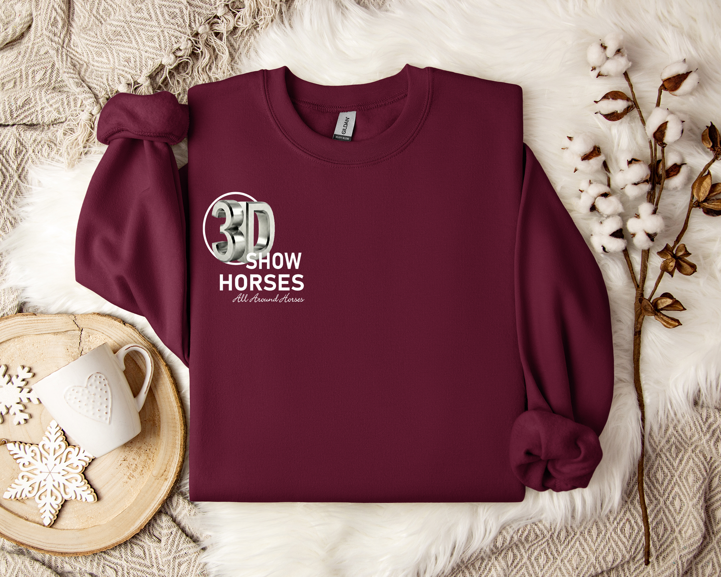 3D Show Horses Chest Logo Apparel