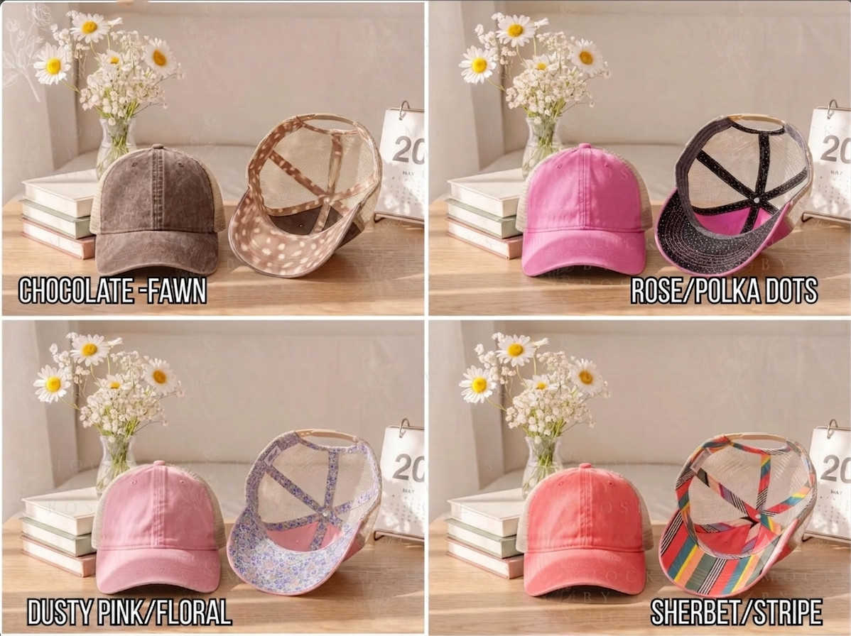 3D Show Horses Women's Washed Mesh Decorative Hat