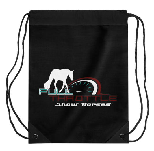 Full Throttle Show Horses Drawstring Bag