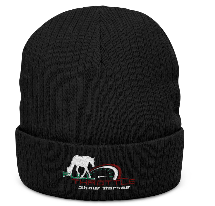 Full Throttle Show Horses Ribbed Knit Beanie