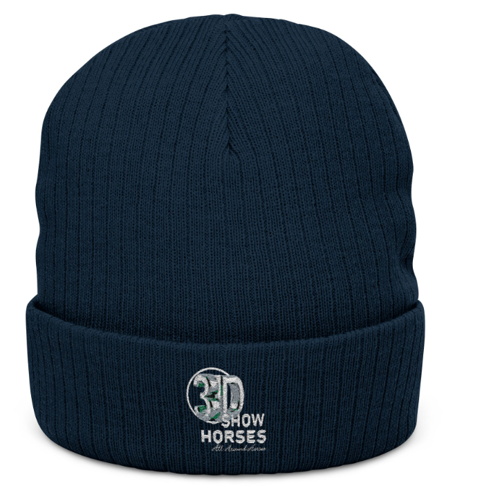 3D Show Horses Ribbed Knit Beanie