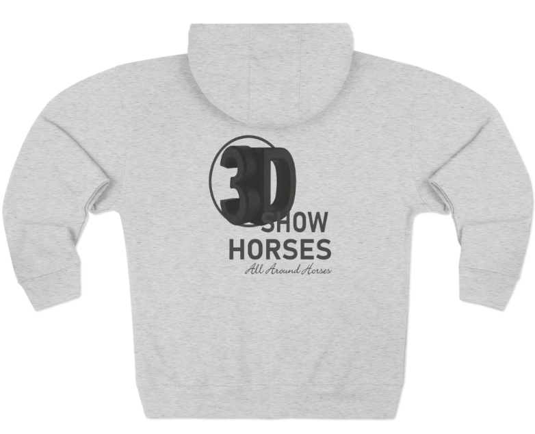 3D Show Horses Zip Up Hoodie