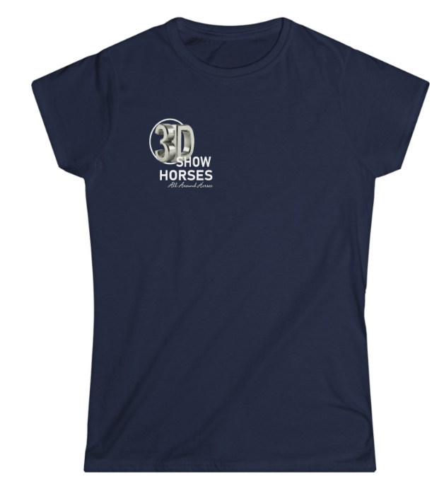 3D Show Horses Chest Logo Women's Fitted Shirt