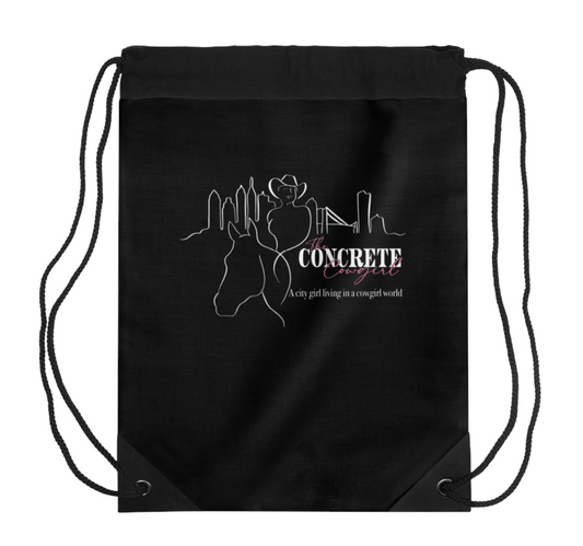 Concrete Cowgirl Drawstring Bag