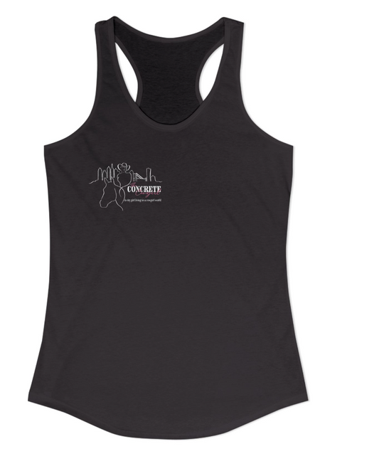 Concrete Cowgirl Chest Logo Racerback Tank