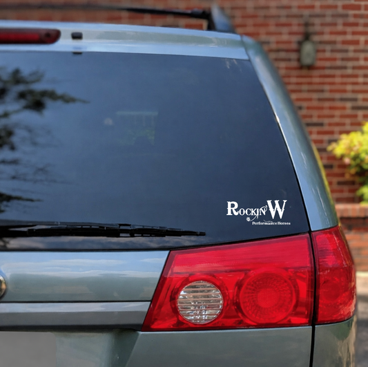 Rockin' W Performance Horses Logo Car Decal