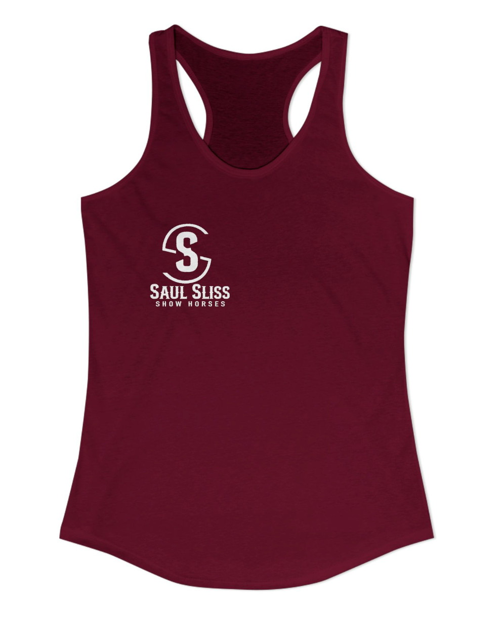 Saul Sliss Show Horses Chest Logo Racerback Tank