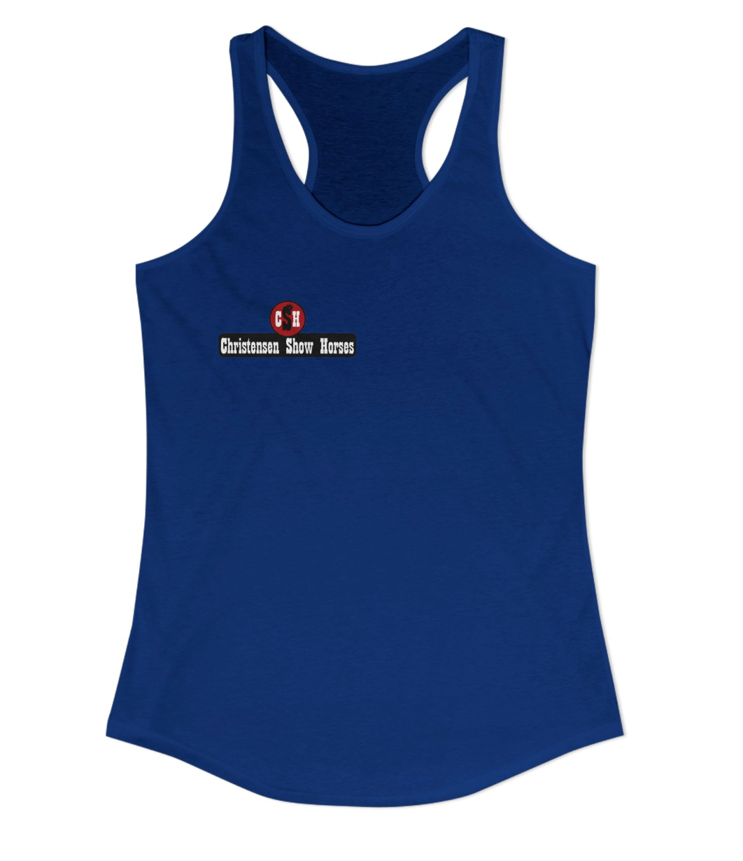 Christensen Show Horses Chest Logo Racerback Tank
