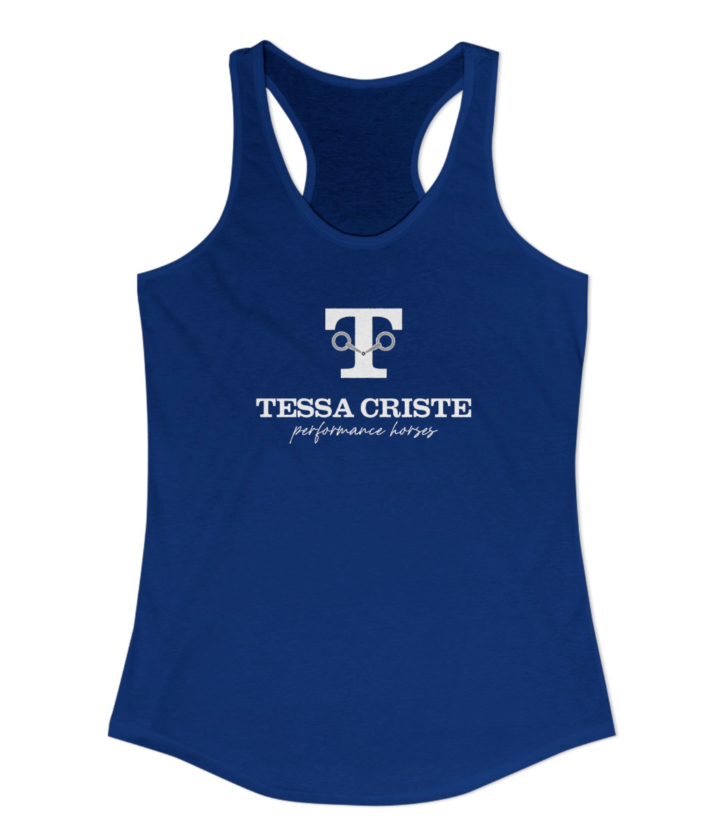 Tessa Criste Performance Horses Full Logo Racerback Tank
