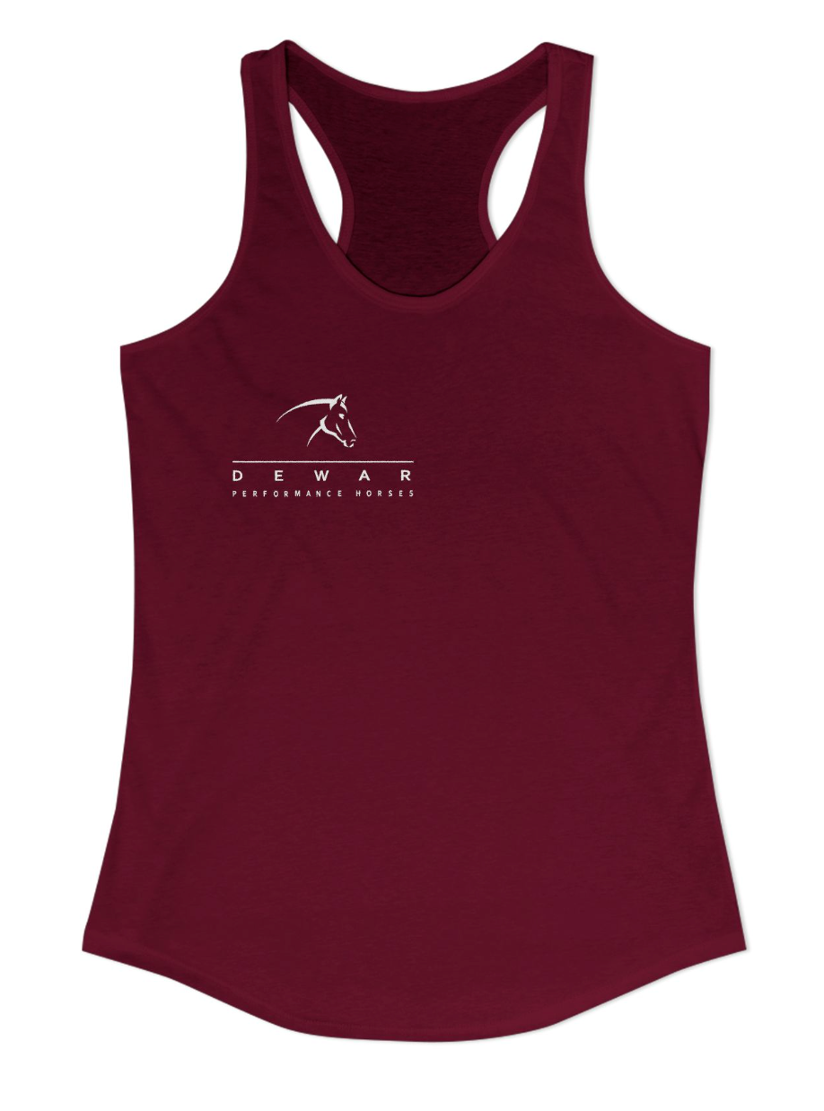 Dewar Performance Horses Chest Logo Racerback Tank