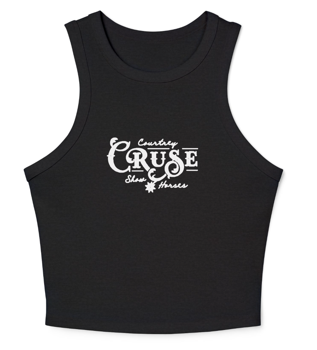 Courtney Cruse Show Horses Women's Micro Rib Racer Tank Top