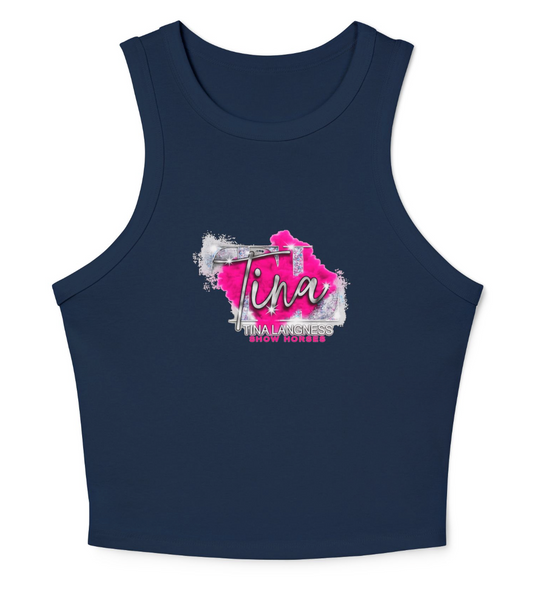 Tina Langness Show Horses Women's Micro Rib Racer Tank Top