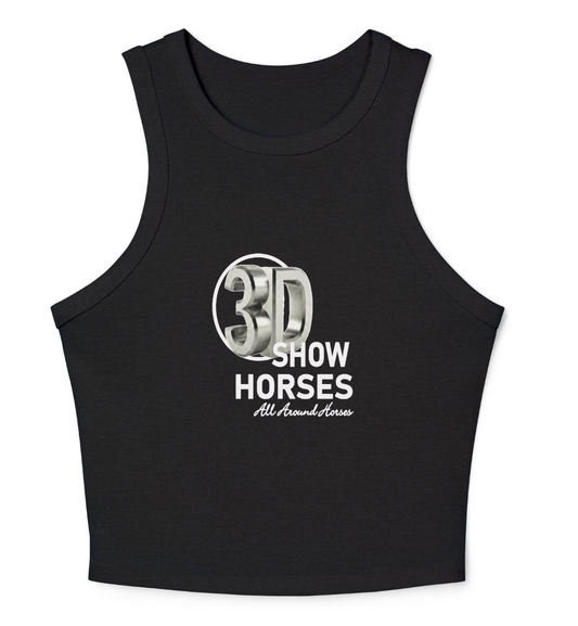 3D Show Horses Women's Micro Rib Racer Tank Top