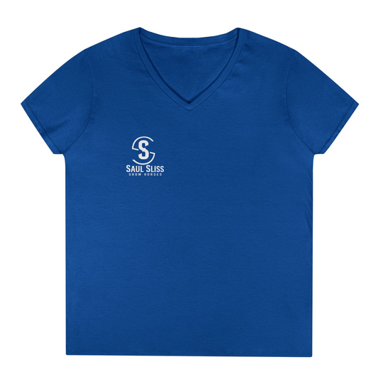 Saul Sliss Show Horses Chest Logo Women's Fitted V-neck Apparel