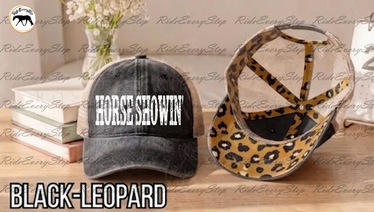 Horse Showin' Washed Mesh Decorative Hat