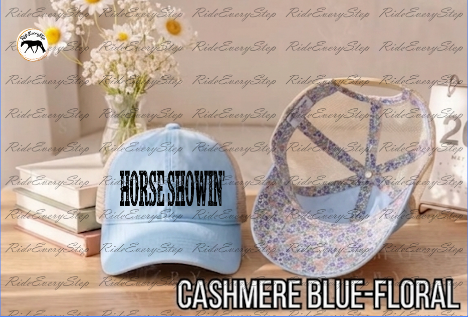Horse Showin' Washed Mesh Decorative Hat