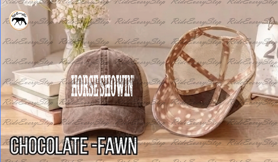 Horse Showin' Washed Mesh Decorative Hat