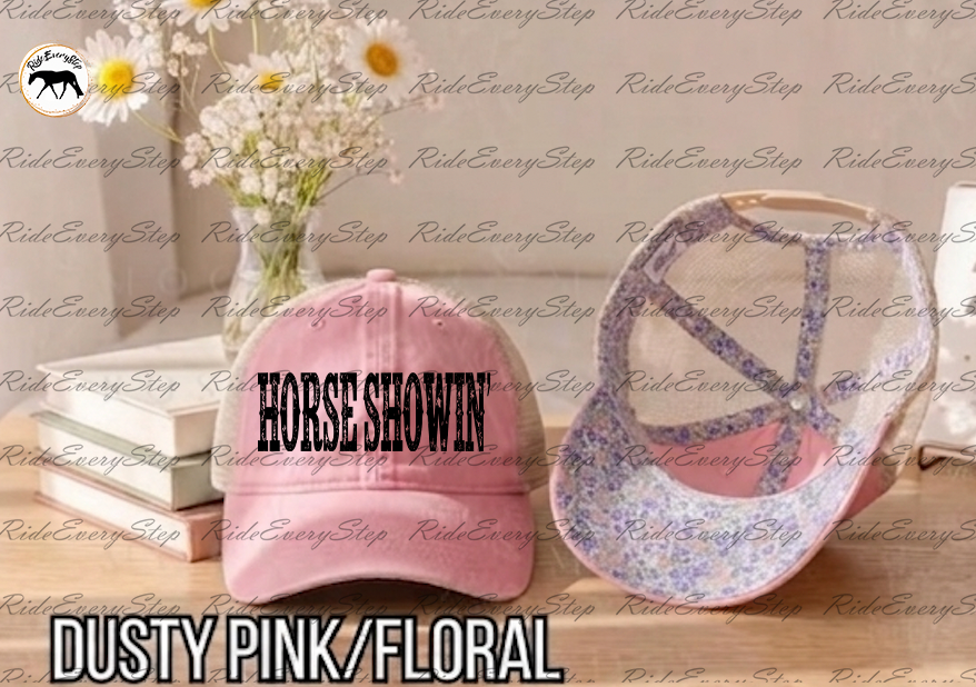 Horse Showin' Washed Mesh Decorative Hat