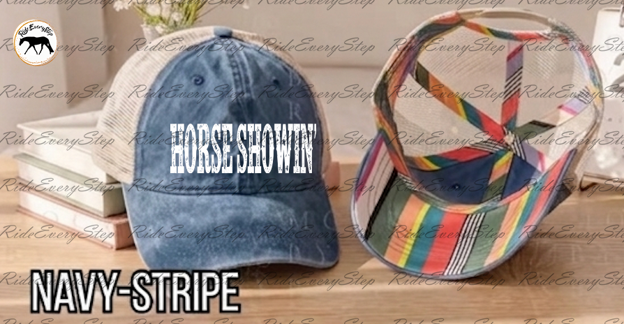 Horse Showin' Washed Mesh Decorative Hat