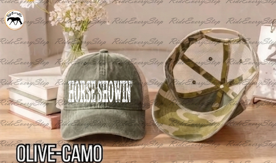 Horse Showin' Washed Mesh Decorative Hat