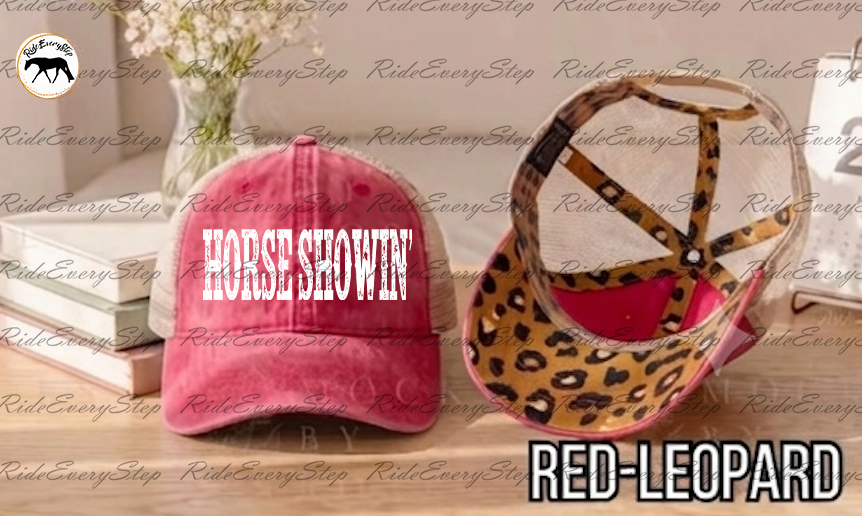 Horse Showin' Washed Mesh Decorative Hat