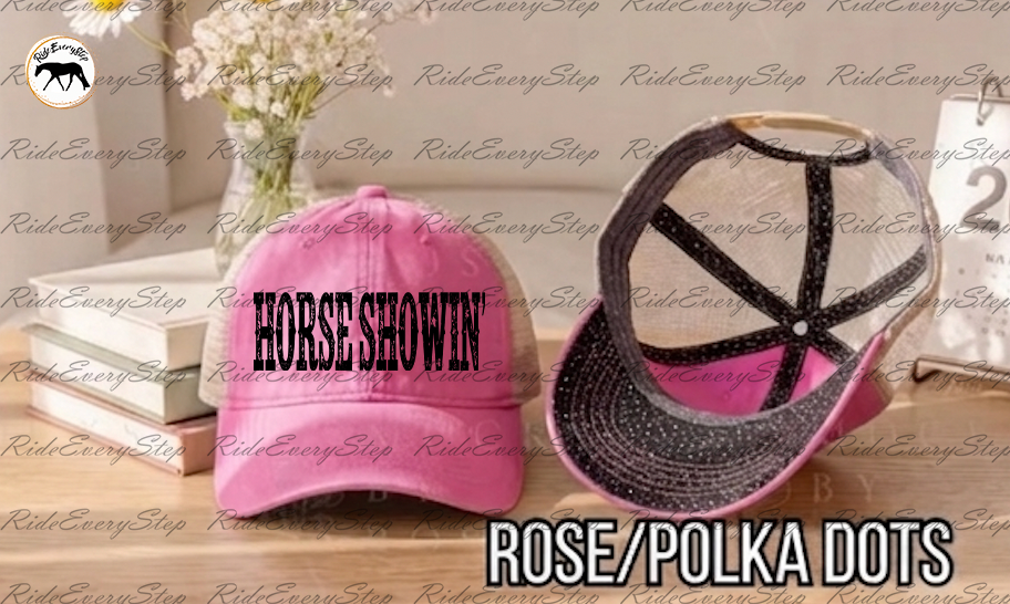 Horse Showin' Washed Mesh Decorative Hat