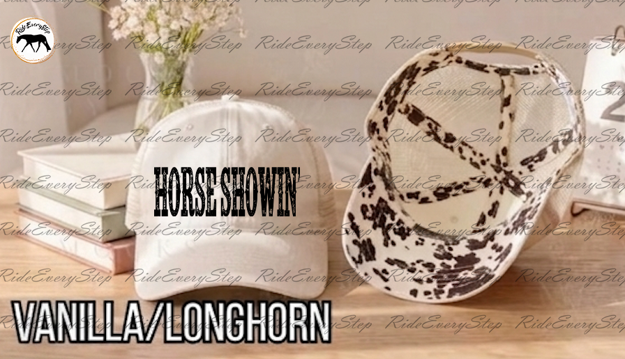 Horse Showin' Washed Mesh Decorative Hat