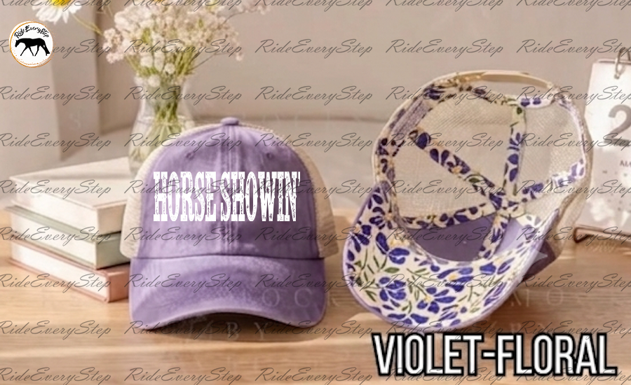 Horse Showin' Washed Mesh Decorative Hat