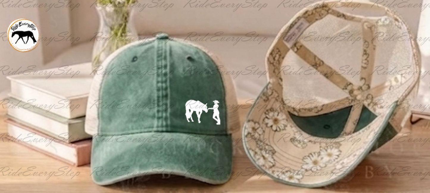 Custom Equine Discipline Washed Mesh Decorative Hat