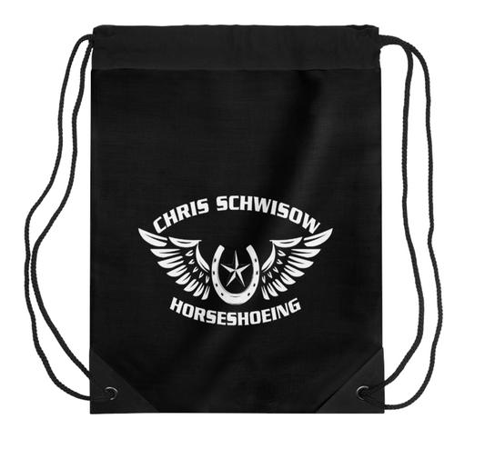 Chris Schwisow Horseshoeing Drawstring Bag